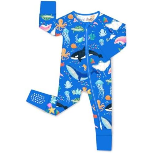 babee Reshinee Bamboo Viscose Baby Footie Pajama, Zipper Sleeper Boys Girls