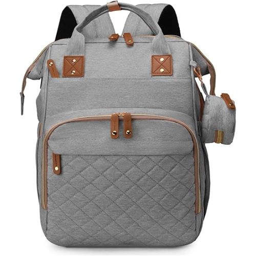 houscly Diaper Bags Backpack for Baby Boy : Large Baby Bag for Boys Girls Mom Toddler Women Men Dad Big Travel Newborn Essential Baby Registry Search Must Haves Grey