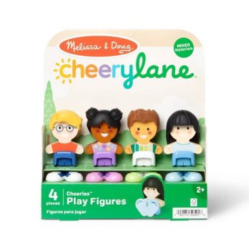Melissa & Doug Cheery Lane Cheeries, Set of 4 Posable Cheeries, Wooden Toy Figures for Pretend Play