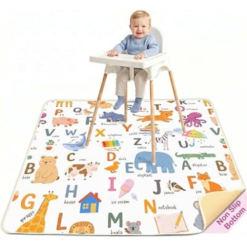 Basumee Splat Mat for Under High Chair, Waterproof & Mess-Proof Floor Mat