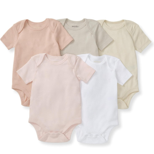 Burt's Bees Baby Organic Cotton Bodysuits – Baby Boy & Girl Short and Long Sleeve One-Pieces, 5-Pack