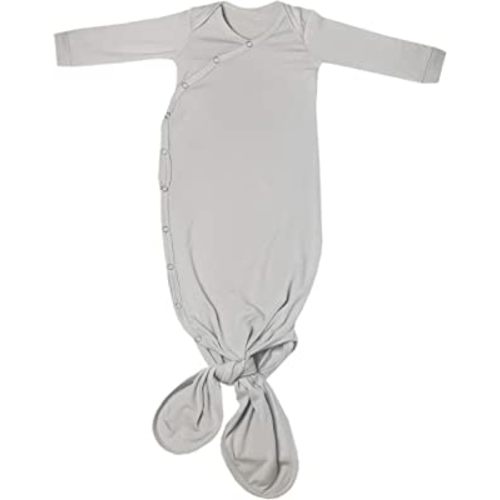 Copper Pearl Baby Gown - Knotted Newborn Sleepers for Baby Boy and Girl, Soft Stretchy Long Sleeve Infant Gowns with Bottom Tie and Hand Mittens, Perfect Hospital Coming Home Outfit (Stone)