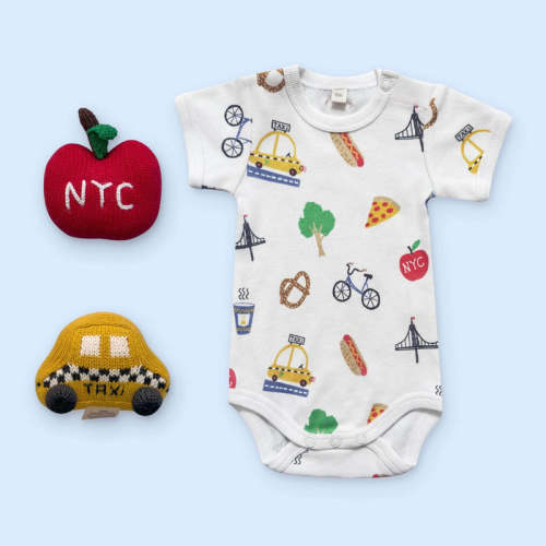 NYC Print Bodysuit & Rattle Set