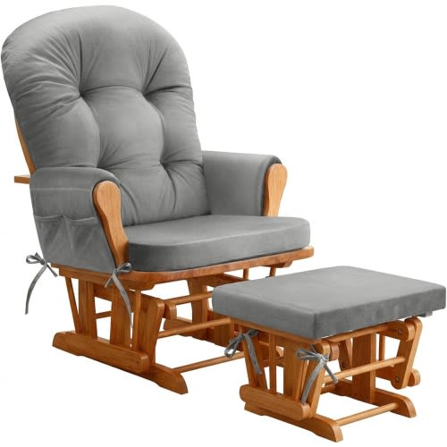 Rocking Chair Cushion Set, High Density Foam Support, with Ties and Non-Slip Bottom, Velvet Fabric Chair Pad, for Living Room, Bedroom,Patio
