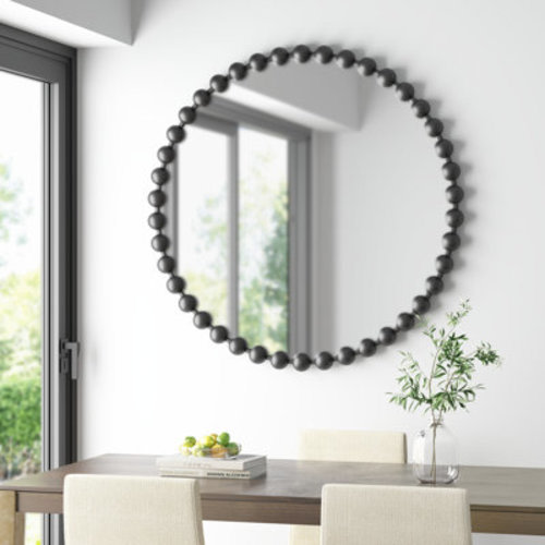 Madison Park Signature Marlowe Beaded Round Wall Mirror & Reviews | Wayfair
