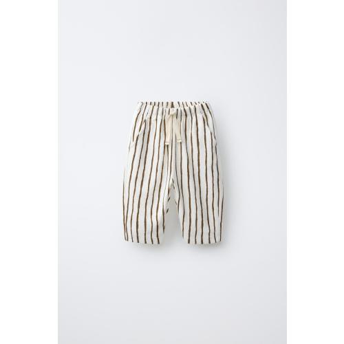 STRIPED BAGGY PANTS - Light ecru | ZARA United States