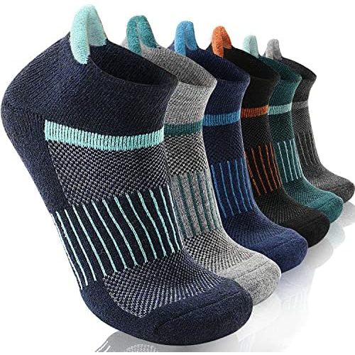 6 Pairs Merino Wool Ankle Running Hiking Socks Compression Support Breathable Thick Cushion No Show Socks for Women Men