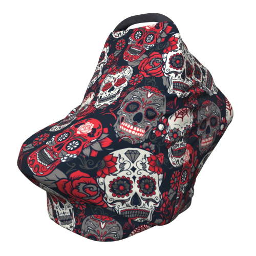 Fotbe Rose Flowers Pattern Car Seat Covers for Babies, Nursing Breastfeeding Cover Carseat Canopy, Soft Stretchy Carrier Cover