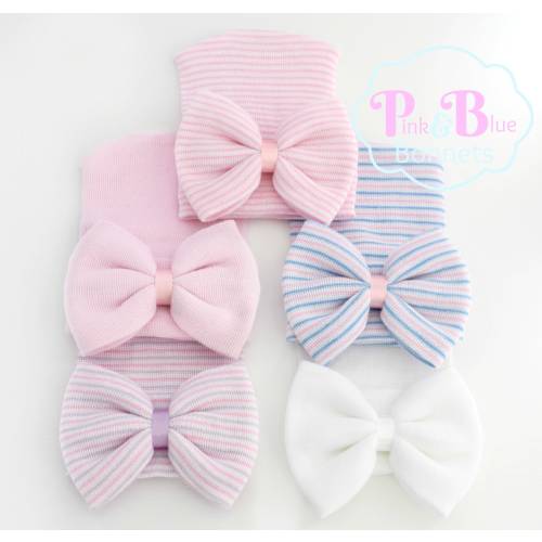 Baby girl hat with bow, baby girl hospital hat, newborn hospital hat with bow, baby girl hat, newborn girl hat, baby girl beanie