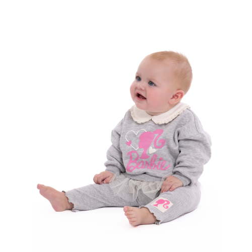 Barbie Baby Girls Long Sleeve Collared Tunic and Leggings Set, 2-Piece, Sizes 0/3M-24M