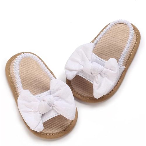 COSANKIM Infant Baby Girls Summer Sandals with Flower Soft Sole Newborn Toddler First Walker Crib Dress Shoes