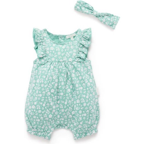 Ruffle Shortie Romper & Headband Set, Newborn