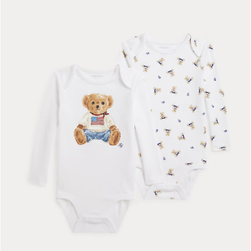 Polo Bear Cotton Bodysuit 2-Pack