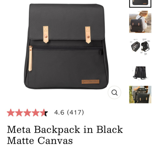 Meta Backpack in Black Matte Canvas