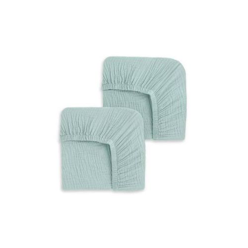 HALO 2pk 100% Organic Muslin Crib Fitted Sheets - Calm Sage