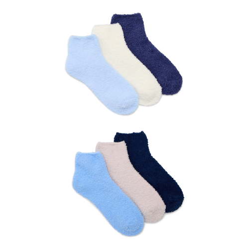 Joyspun Women's Cozy Ankle Socks, 6-Pack, Fits Shoe Sizes 4-10