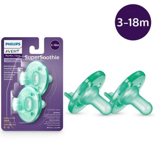 Philips Avent Soothie Pacifier, 3-18 Months, Green, 2 Pack, SCF192/05