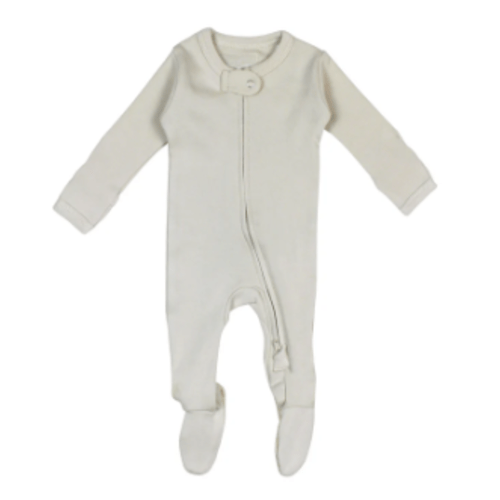 Stone | Organic Zipper Footie – L'ovedbaby