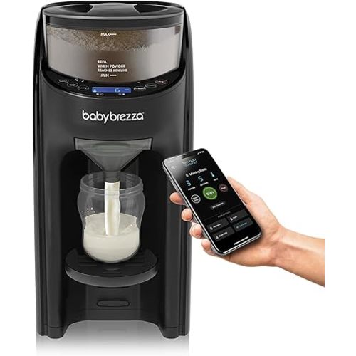 Baby Brezza Formula Pro Advanced WiFi Formula Dispenser - Automatically Mix a Warm Formula Bottle From Your Phone Instantly – Easily Make Bottle With Automatic Powder Blending Machine, Black