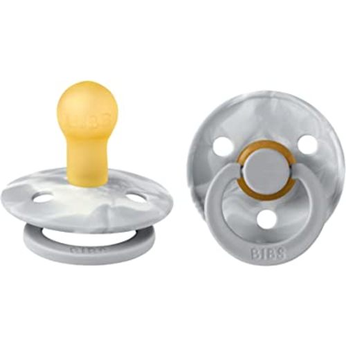 BIBS Tie-Dye Baby Pacifier | BPA-Free Natural Rubber Baby Pacifier | Made in Denmark | Cloud/Ivory 2-Pack (0-6 Months)