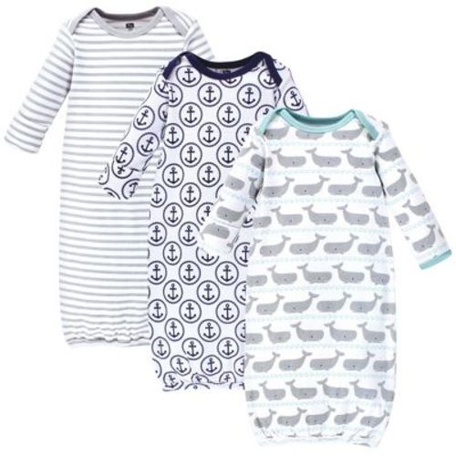 Hudson Baby Boys Cotton Gowns, Whales Anchor, Preemie/Newborn