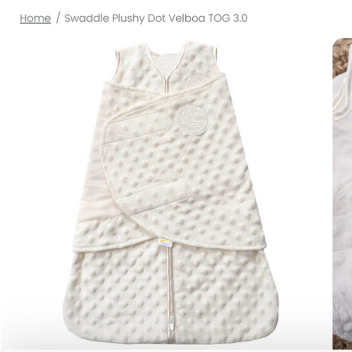 Cream Plushy Dot Velboa Swaddle - Newborn | HALO