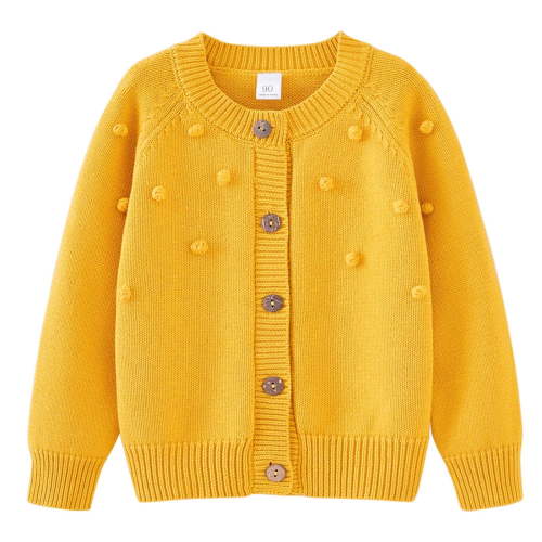 Annhoo Toddler Boys Girls Knit Cardigan Sweaters Button Front Long Sleeved Knitwear Comfy Solid Basic Outwear