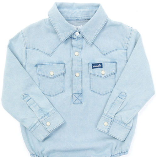 Wrangler Infant Boys' Long Sleeve Collared Onesie
