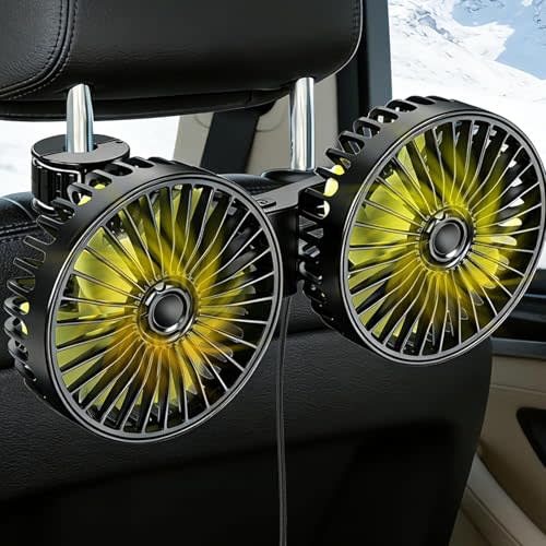 Backseat Fan for Car Backseat, Car Headrest Fan for Backseat for Kids (No Battery)