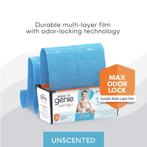 Diaper Genie Easy Roll Bags Holds Up to 1410 Newborn Diapers | Odor Control