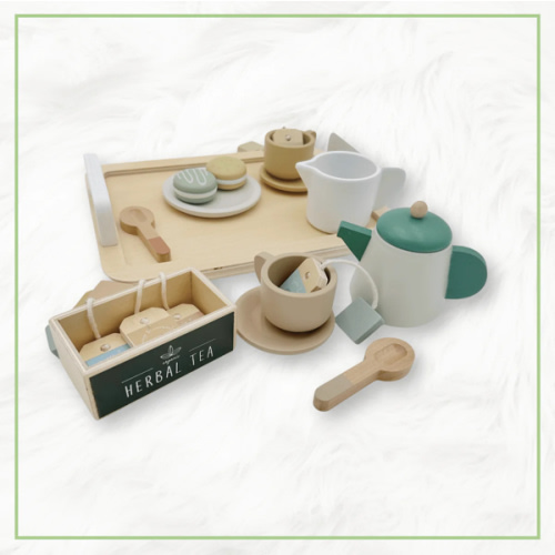 Wooden Tea Party Set - Pretend Play Tea Set Ages 3+