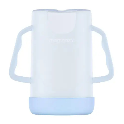 Momcozy Squeeze Pouch Holder for Food Pouches and Drink Boxes, Baby Pouch Holder Allows Baby to Self-Feed and Avoid Messes, Baby Food Pouch Holder Handle is Easy to Grip, Comfortable, Blue