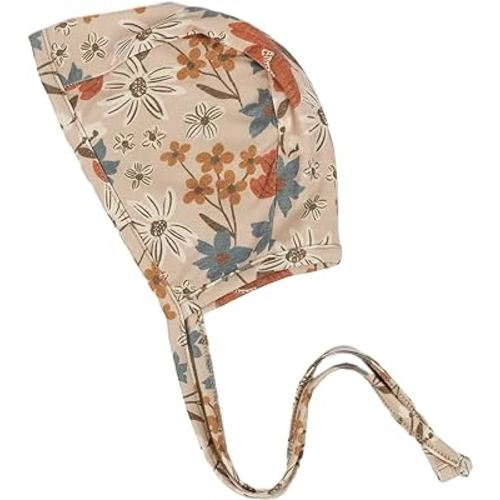 Copper Pearl Baby Bonnets: Ultra-Soft, Comfy to Wear, Tie-On Infant Sun Hat for Protection Against UV Rays, Trendy Coordinating Designs Swaddles, 3-6 Months - Eden