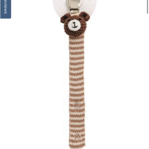 Bear Crochet Paci Clip by Mud Pie