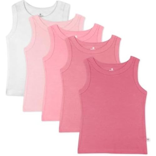 HonestBaby Baby-Girls Sleeveless Muscle T-Shirts 100% Organic Cotton for Infant Baby and Toddler Boys, Girls