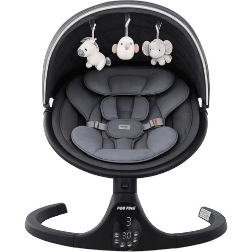 Baby Swings for Infants, Infant Swing, 3 Seat Positions, 5 Point Harness Belt, 5 Speeds and Remote Control - Portable Baby Swing for Indoor and Outdoor (Large head)