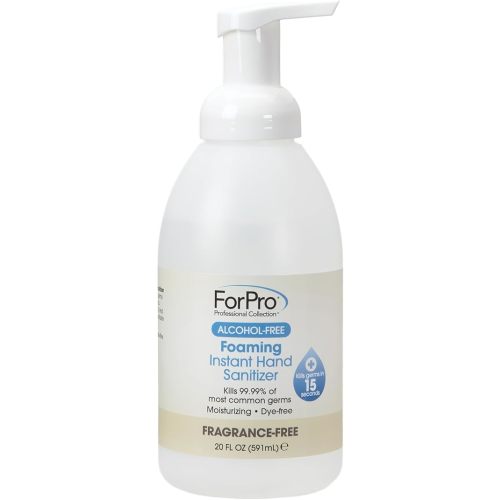 ForPro Professional Collection Alcohol-Free Foaming Instant Hand Sanitizer, Moisturizing, Dye and Fragrance Free Sanitizer, 20 Fl Oz
