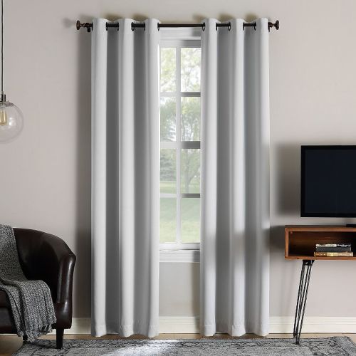 Sun Zero 2-Pack 100% Blackout Theater Grade Norway Grommet Curtain