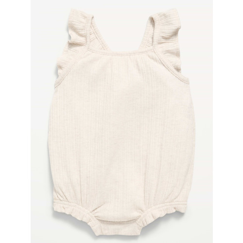 Printed Sleeveless Ruffle-Trim Romper for Baby