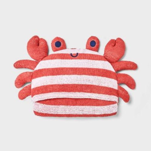 Baby Crab Striped Hooded Beach Towel - Cloud Island™ Red