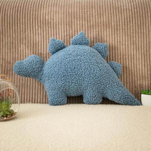 Handmade Dinosaur Stegosaurus Pillow in 25 Colors, Gift for Dinosaur Lovers, Nursery Decor, Boucle Dinosaur Throw Pillow, 14.5in high