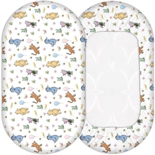 1 Pcs Winnie Baby Bassinet Sheets, Honey Theme Baby Crib Sheet, Bassinet Sheets for Baby Boy or Girl, Soft and Comfortable Toddler Bed Sheet, The for New Parents, 32x16 Inch