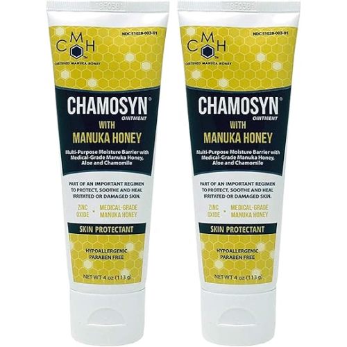 Chamosyn-SC0125W Moisture Barrier Ointment Skin Protectant with Aloe, Chamomile & Manuka Honey 4 oz Tube - Pack of 2