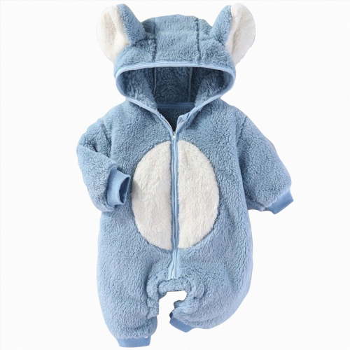 Gubotare Baby Boy Newborn Clothes Baby Boy Girl Romper Long Sleeve Button Jumpsuit Unisex Infant Baby Clothes 0 3 6 9 12 18 24 Months (Blue,3-6 Months)