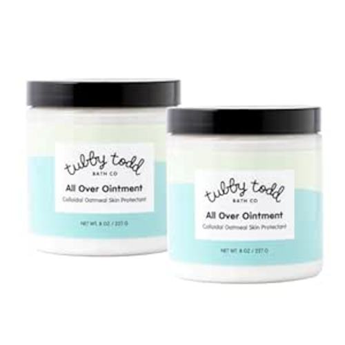 TUBBY TODD All Over Ointment Baby Eczema Cream, Everyday Multi-Purpose Baby Skin Relief Cream, Sensitive and Dry Skin, Rash & Irritation - Steroid & Gluten Free, Fragrance-Free, 8 oz, 2 Pack