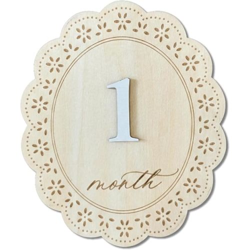 Baby Girl Monthly Milestone Signs, 1-12 Monthly Baby Milestone Girl, Newborn Photography Props Double-Sided, Nursery Decor for Girls (M03)