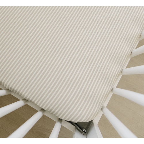 Taupe Stripe Ribbed Bamboo Stretch Crib Sheet