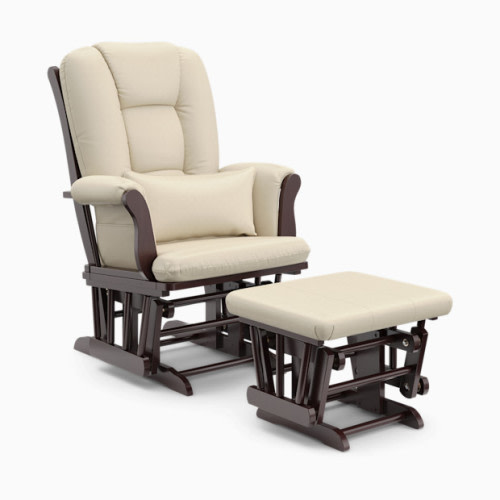Tuscany Glider and Ottoman - Espresso/Beige