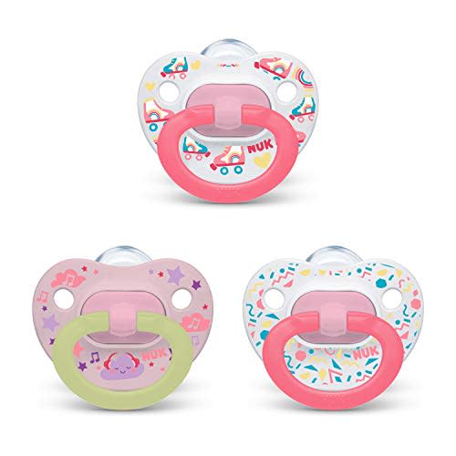 NUK Glow-in-the-Dark Orthodontic Pacifiers, 6-18 months, 3 Pack