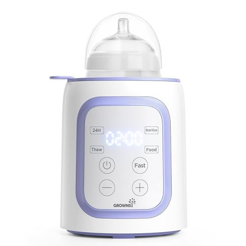 Grownsy Bottle Warmer, 8-in-1 Fast Baby Bottle Warmer for Breastmilk or Formula, Smart Temperature Control and Automatic Shut-Off Milk Warmer, Baby Essentials for Newborn- Purple